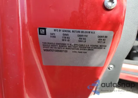 2008 Saturn Astra Xr z USA, uszkodzony, nr VIN W08AT671X85067130